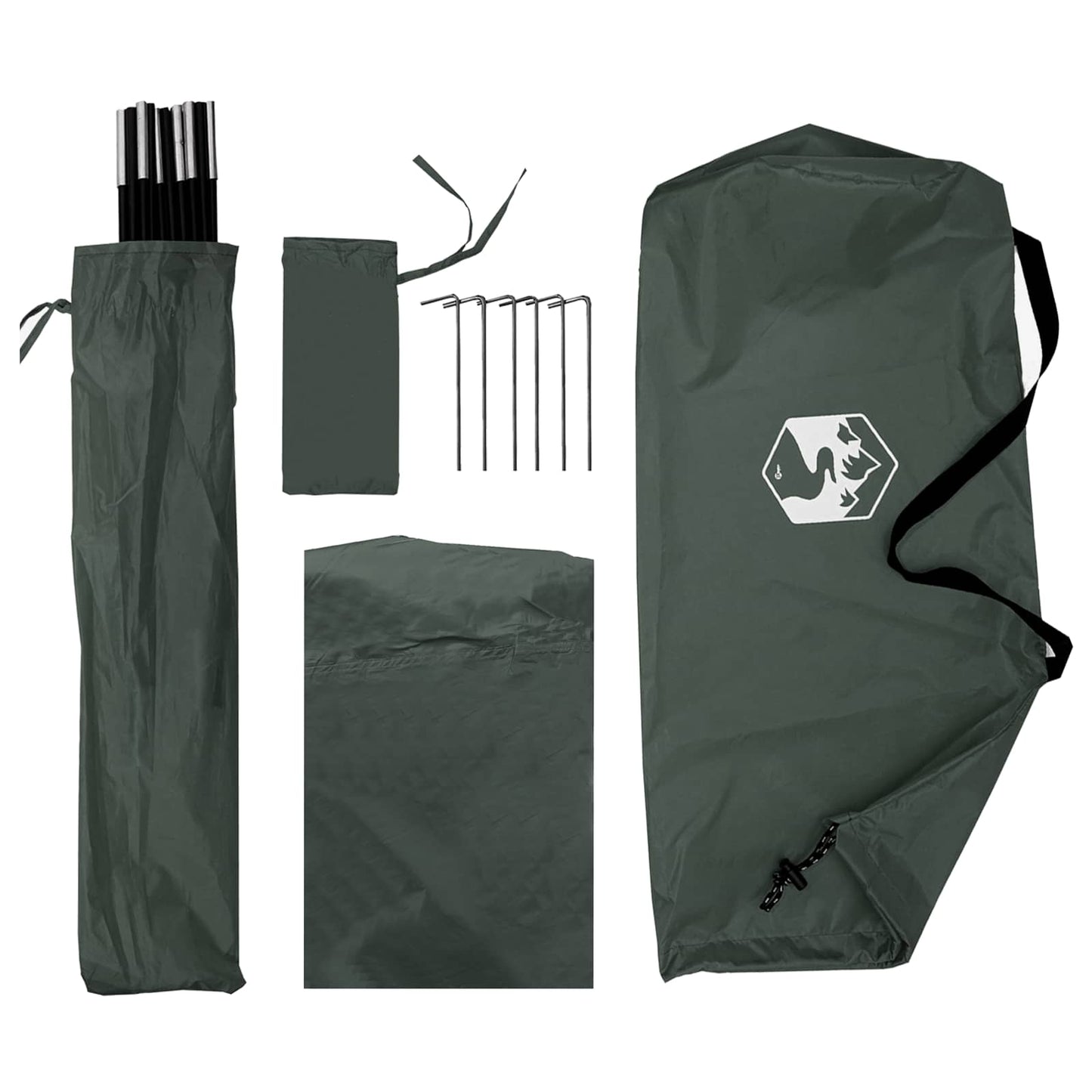 Car Tent 308 x 215 x 220 cm Army Green Polyester and Steel