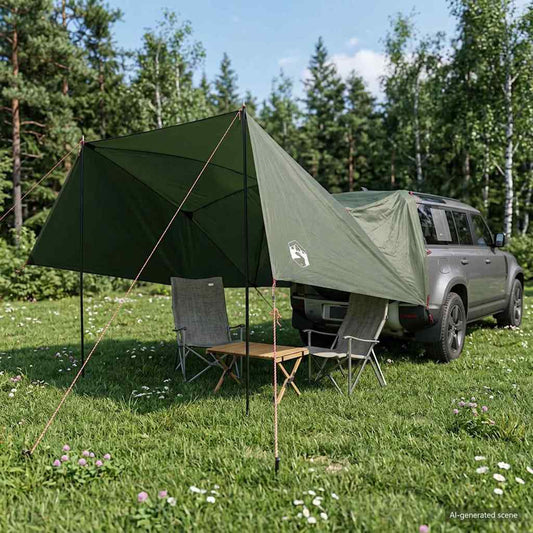 Car Tent Army Green 308 x 215 x 220 cm Polyester and Steel