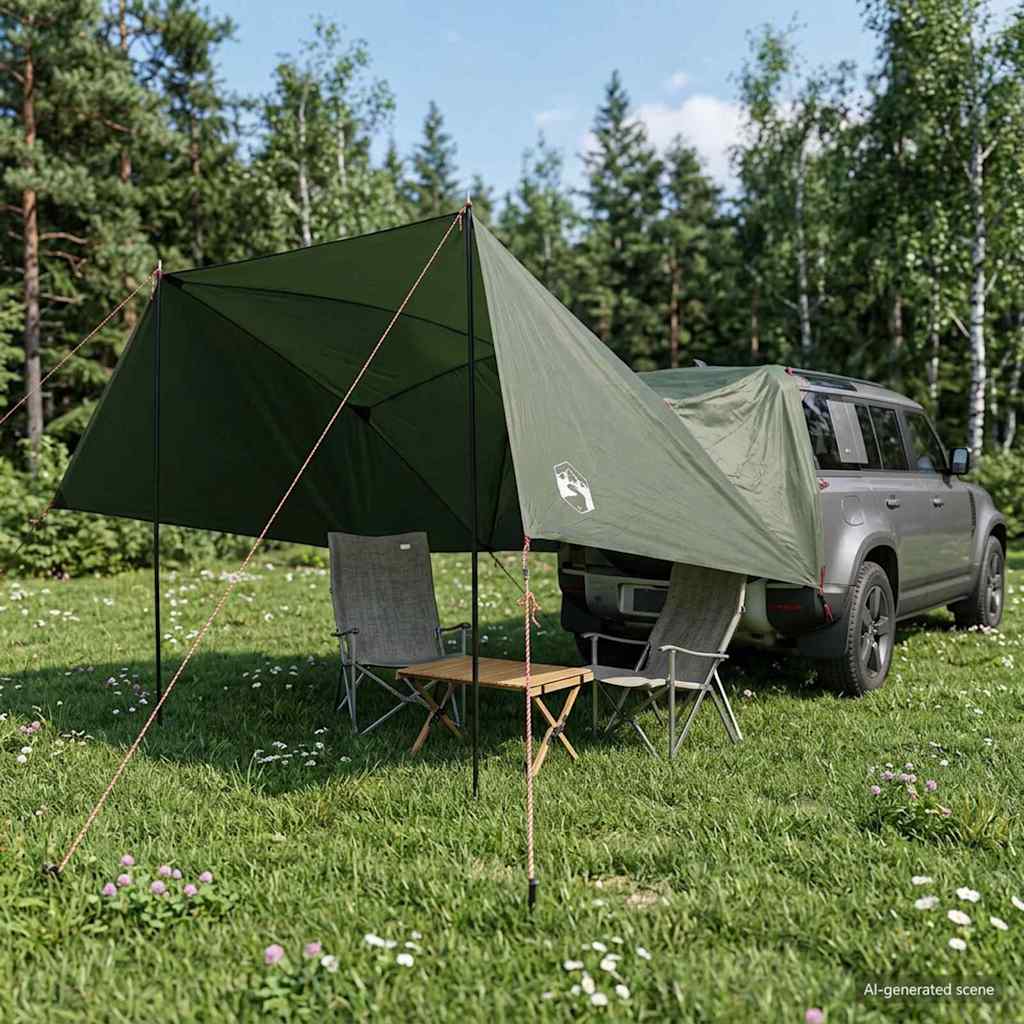 Car Tent 308 x 215 x 220 cm Army Green Polyester and Steel