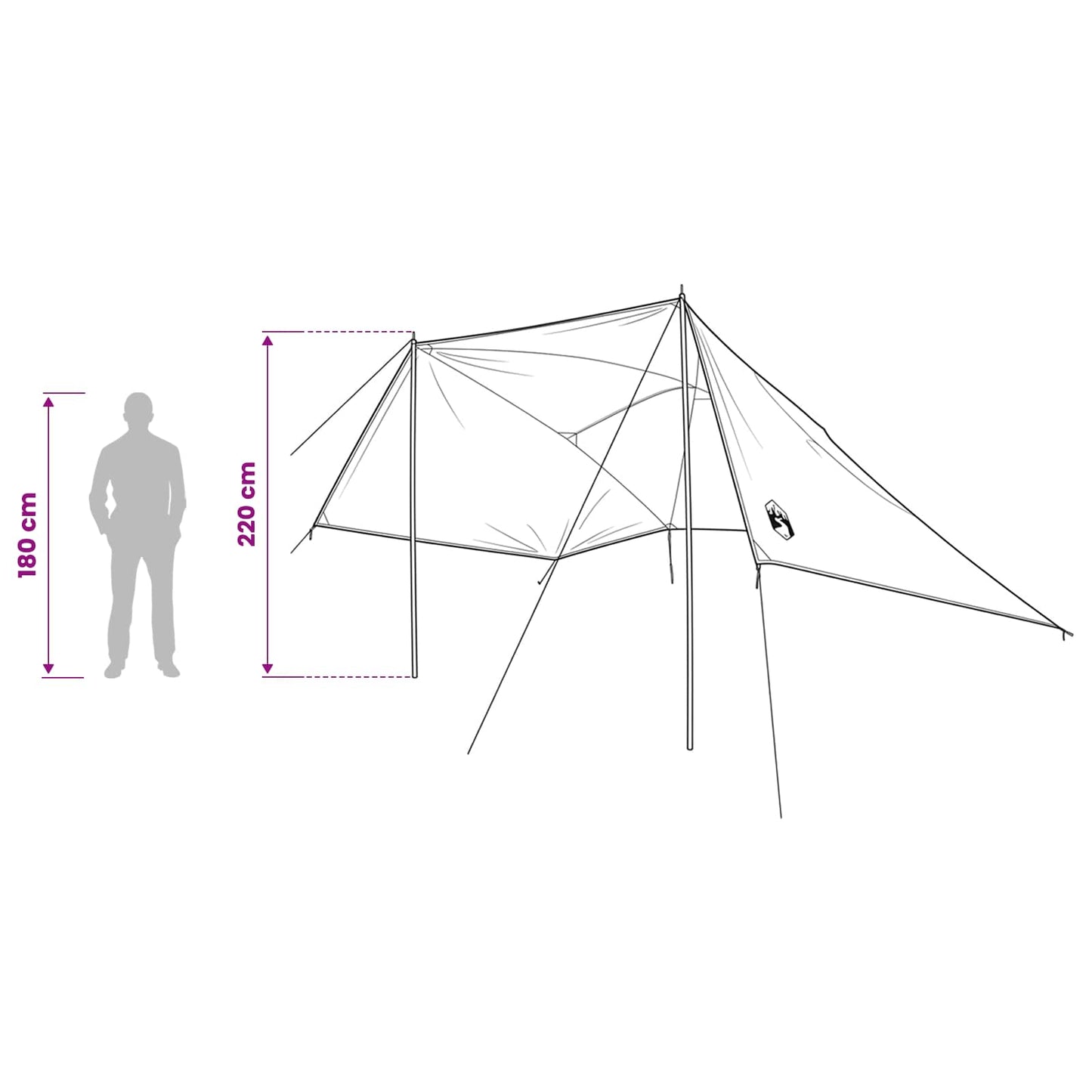 Car Tent Army Green 308 x 215 x 220 cm Polyester and Steel