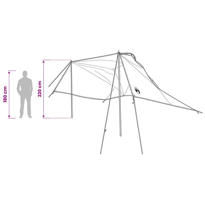 Car Tent with Roof Green 350 x 250 cm Polyester and Steel