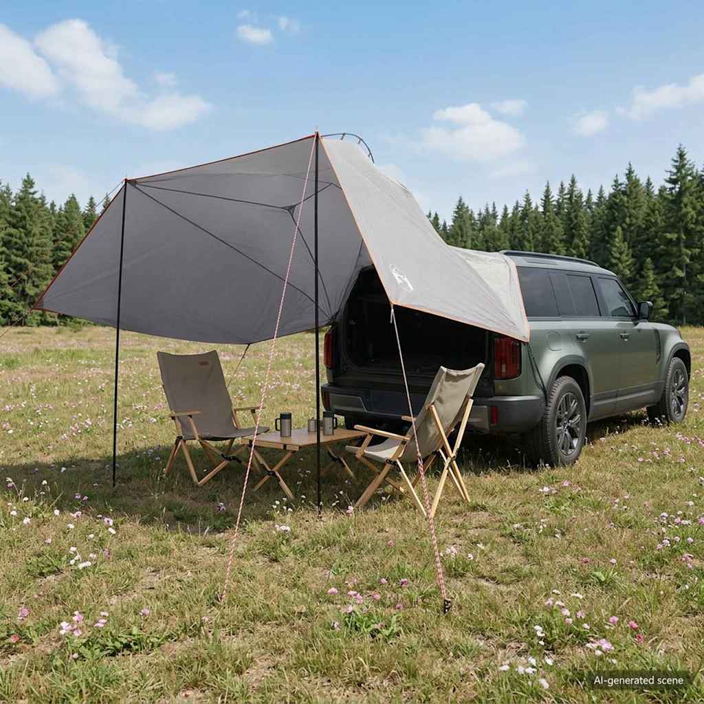 Car Tent 350 x 250 cm Grey and Orange Polyester and Steel