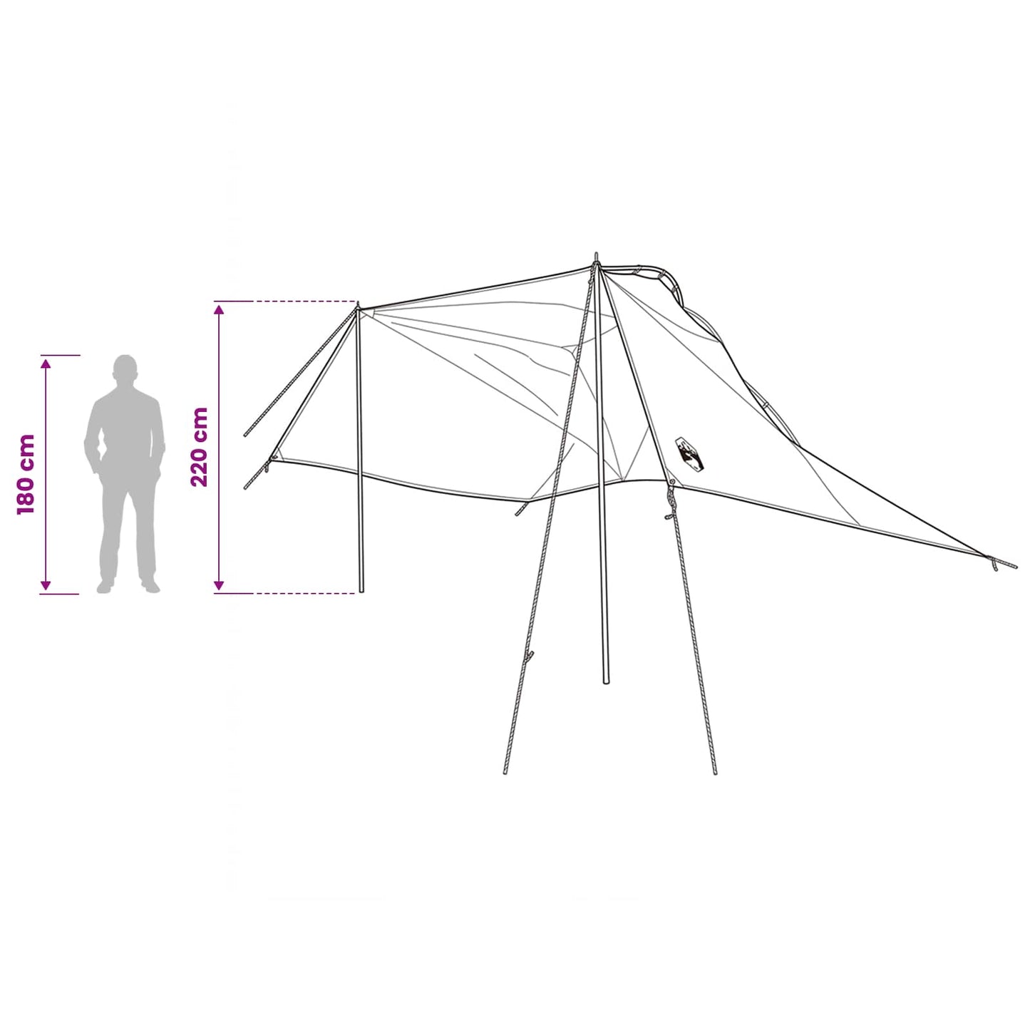 Car Tent with Roof Army Green 350 x 250 cm Polyester and Steel