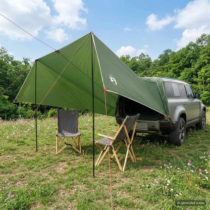 Vehicle Awning Green 518 x 580 x 215 cm Polyester and Steel