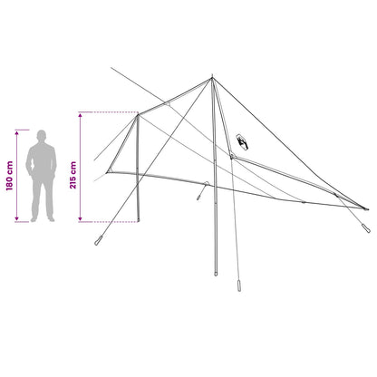 Vehicle Awning Green 518 x 580 x 215 cm Polyester and Steel