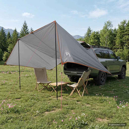 Vehicle Awning with Roof Grey and Orange 518 x 580 x 215 cm