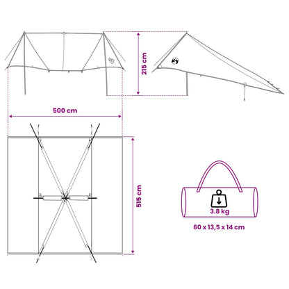 Vehicle Awning with Roof Grey and Orange 518 x 580 x 215 cm