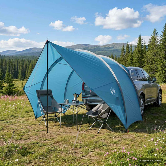 Tailgate Awning Water-resistant Blue 405 x 280 x 220 cm