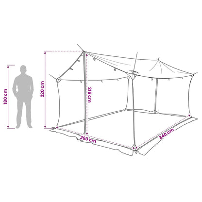 Camping Tarp with Mesh Walls Blue 340 x 260 x 220 cm