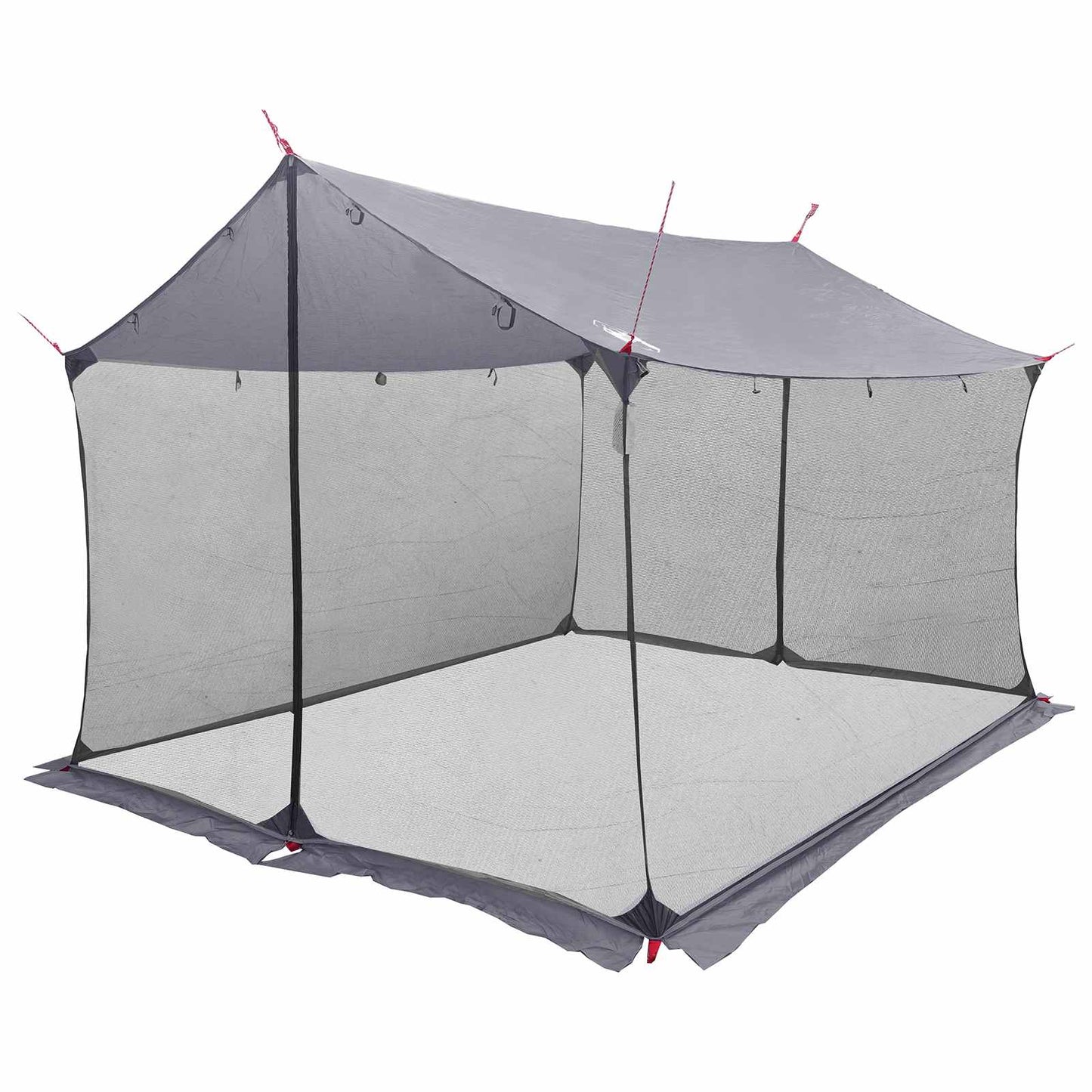 Camping Tarp with Mesh Walls Grey and Orange 340 x 260 x 220 cm