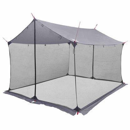 Camping Tarp with Mesh Walls Grey and Orange 340 x 260 x 220 cm