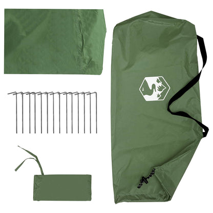 Camping Tarp with Mesh Walls Green 270 x 210 x 210 cm