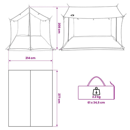 Camping Tarp with Mesh Walls Army Green 270 x 210 x 210 cm