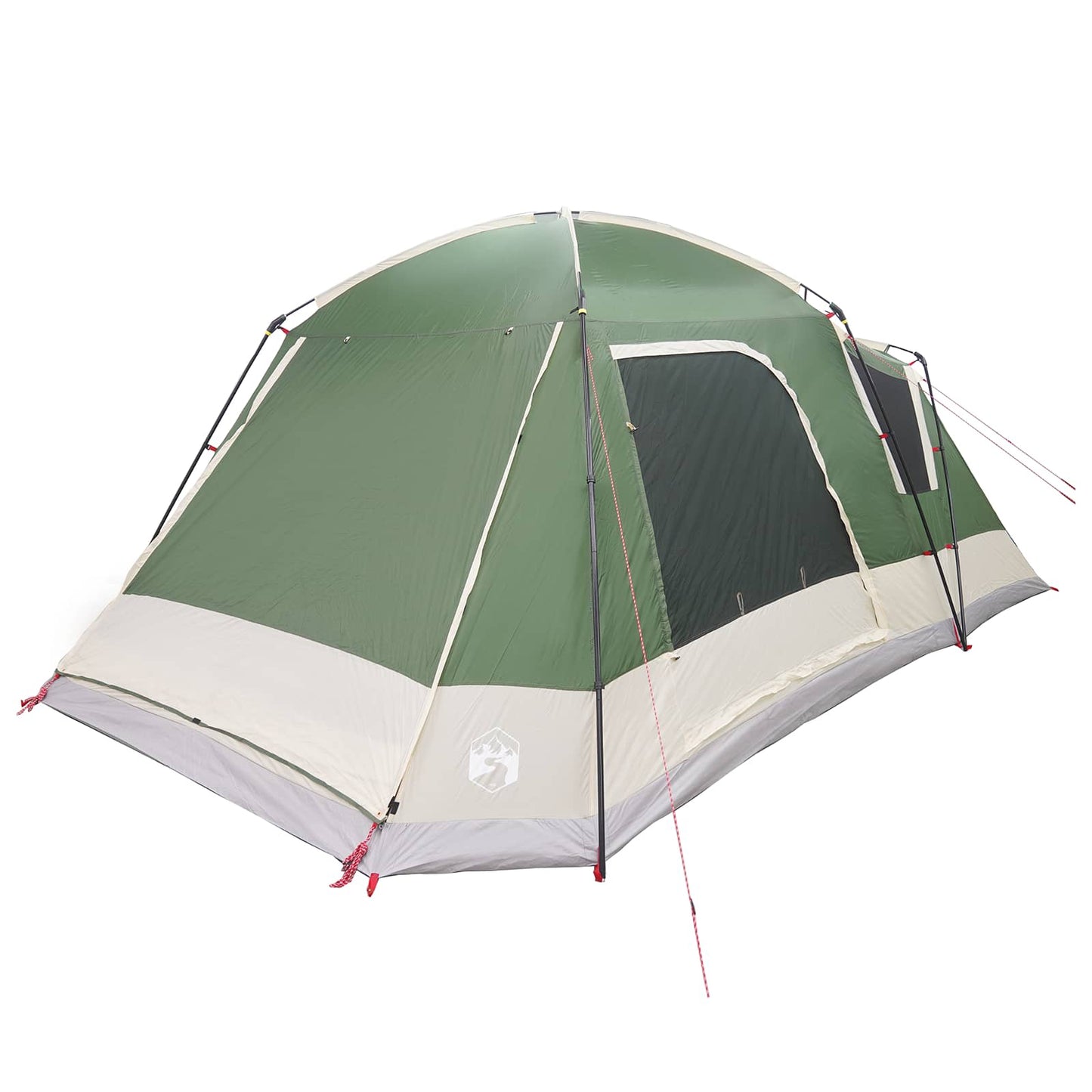 Cabin Tent with Roof Green 12-Person Polyester and Steel