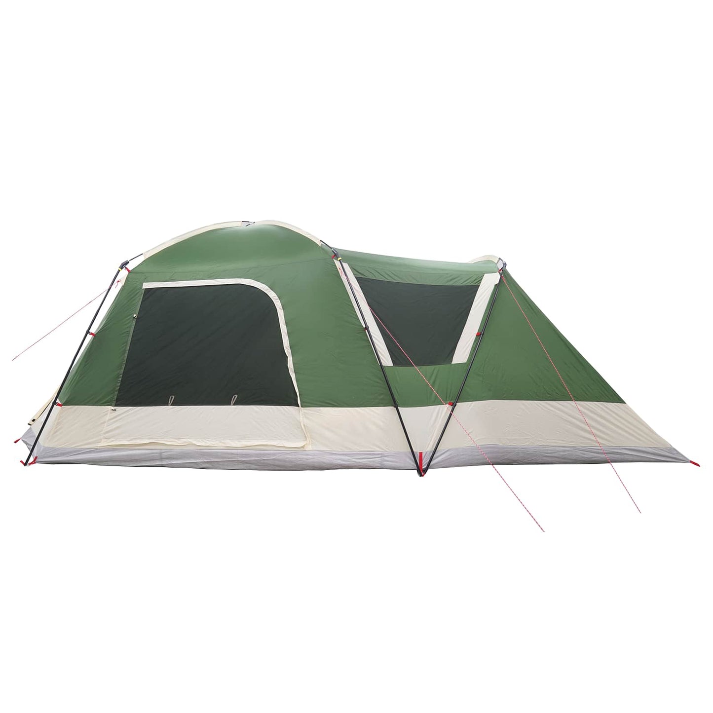 Cabin Tent with Roof Green 12-Person Polyester and Steel