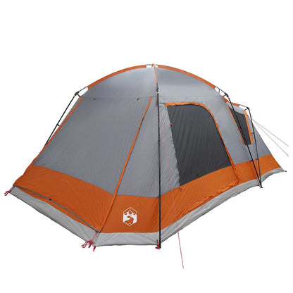 Cabin Tent Grey and Orange 12-Person Polyester and Steel