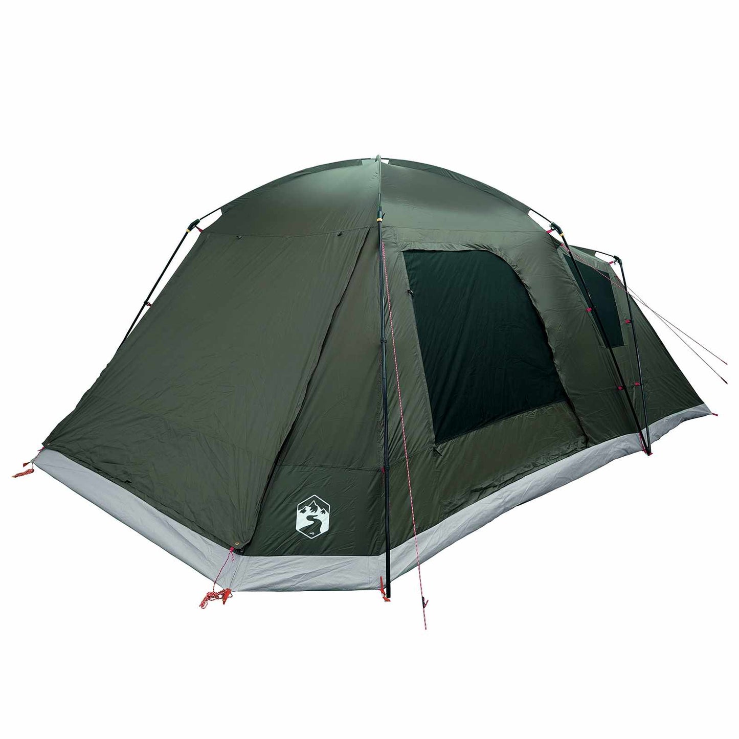 Cabin Tent with Roof Army green 12-Person Polyester and Steel