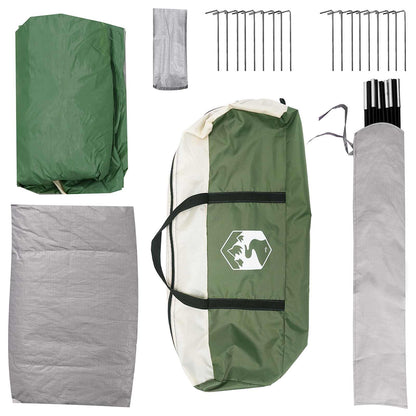 Cabin Tent with Roof Green 8-Person Polyester and Steel