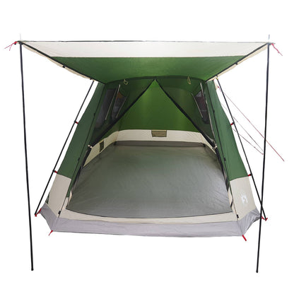 Cabin Tent with Roof Green 8-Person Polyester and Steel