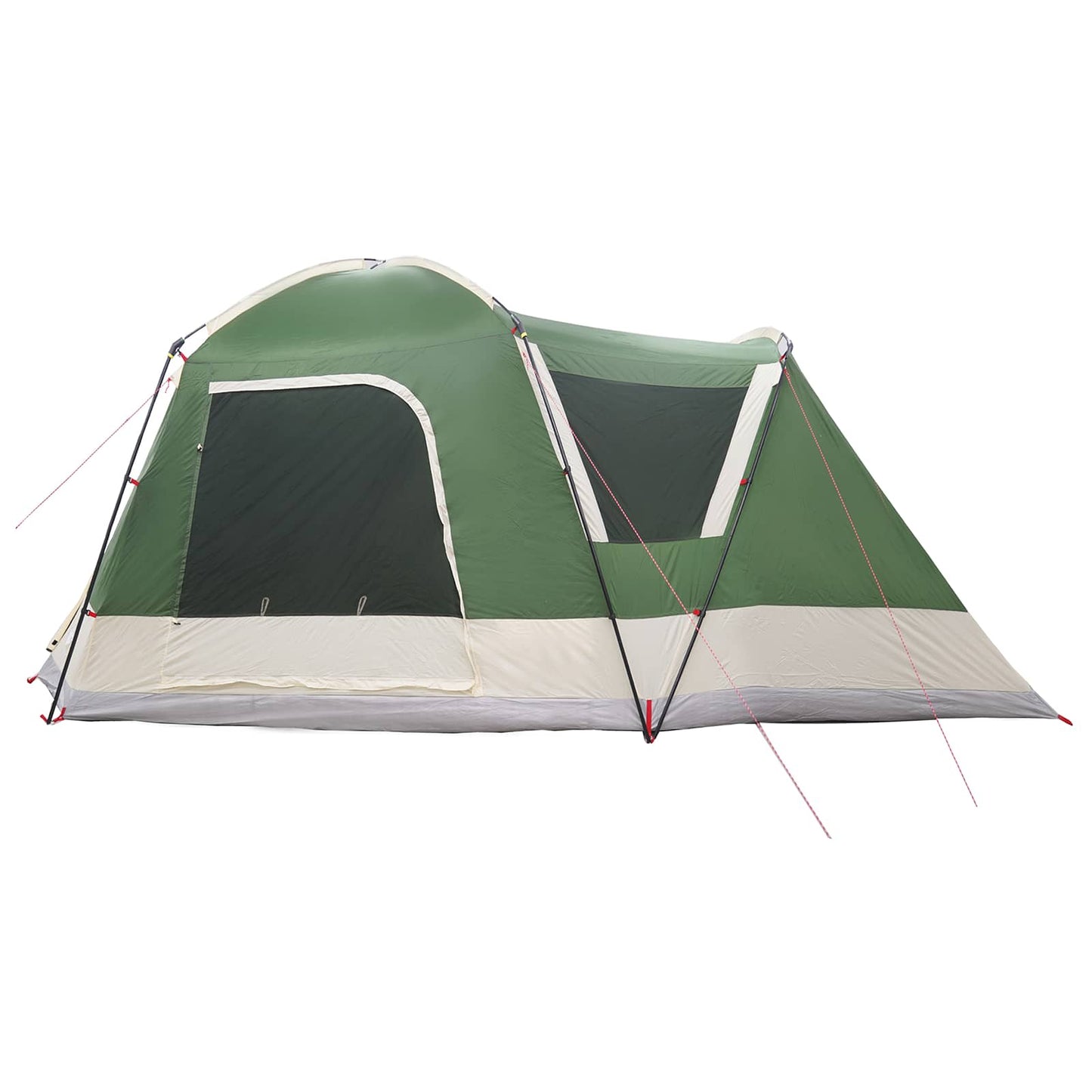 Cabin Tent with Roof Green 8-Person Polyester and Steel
