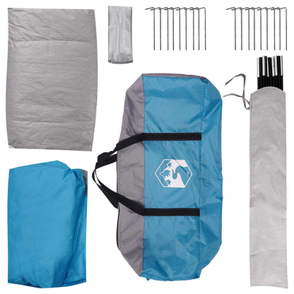 Cabin Tent with Roof Blue 8-Person Polyester and Steel
