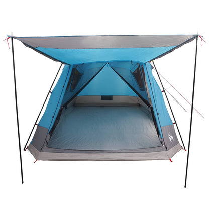 Cabin Tent with Roof Blue 8-Person Polyester and Steel