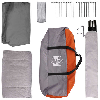 Cabin Tent Grey and Orange 8-Person Polyester and Steel