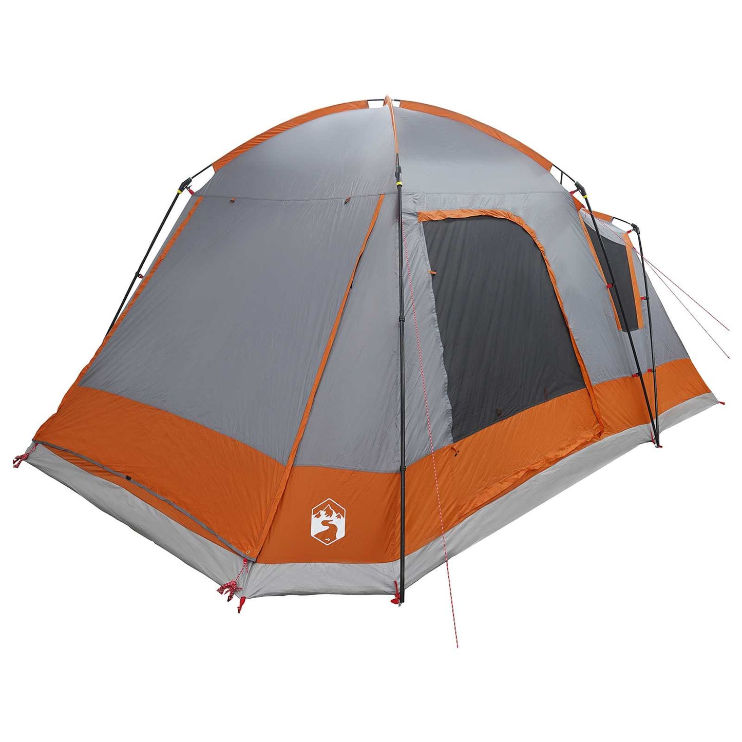 Cabin Tent Grey and Orange 8-Person Polyester and Steel