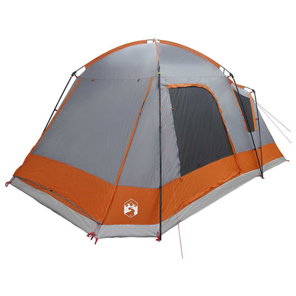 Cabin Tent Grey and Orange 8-Person Polyester and Steel