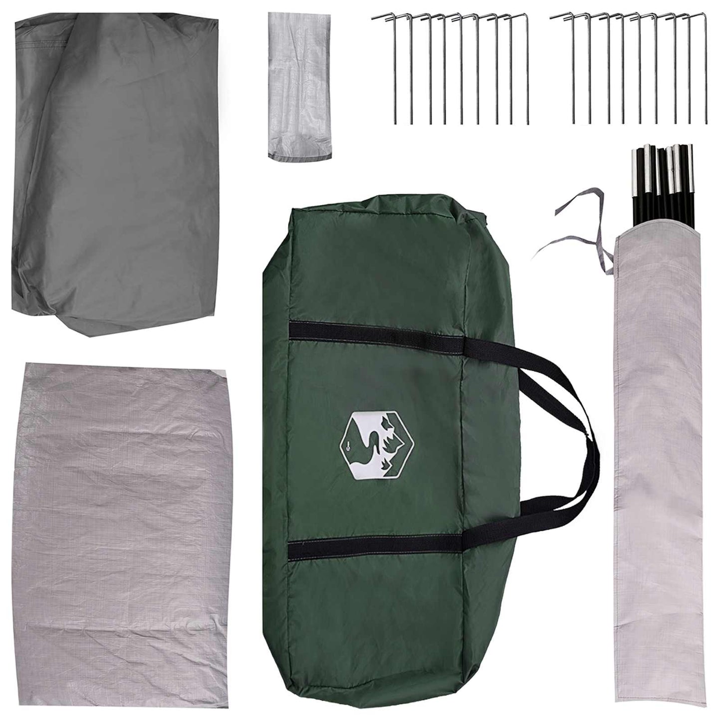 Cabin Tent with Roof Army green 8-Person Polyester and Steel