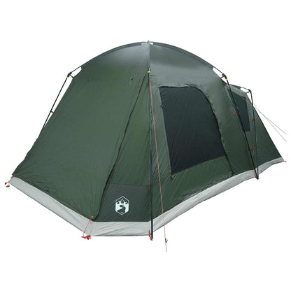 Cabin Tent with Roof Army green 8-Person Polyester and Steel