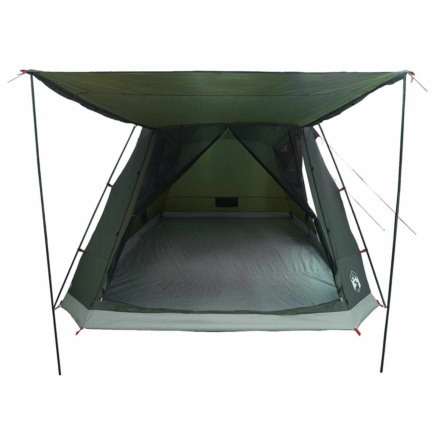 Cabin Tent with Roof Army green 8-Person Polyester and Steel