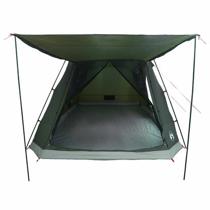 Cabin Tent with Roof Army green 8-Person Polyester and Steel