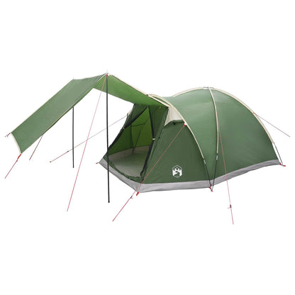 Cabin Tent with Roof Green 4-Person Polyester and Steel
