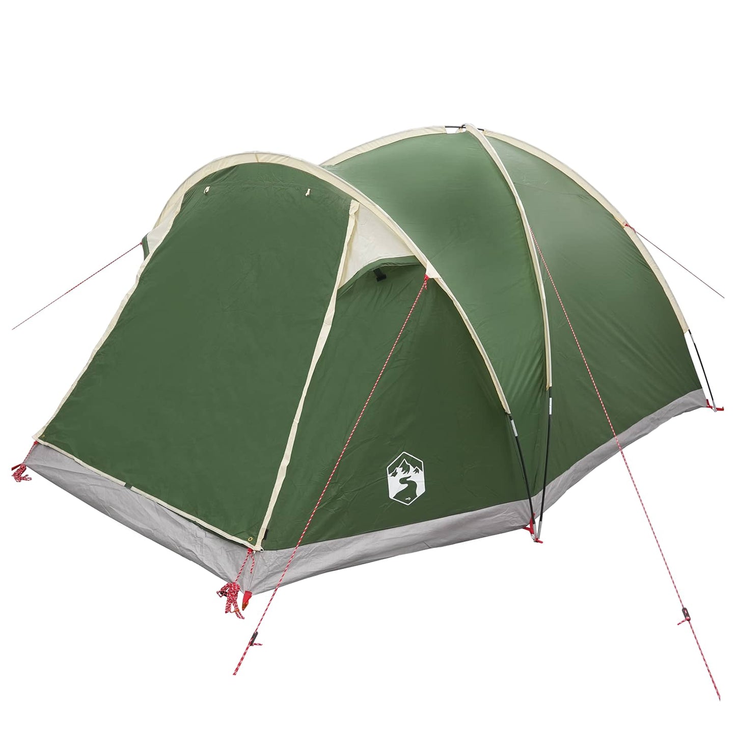 Cabin Tent with Roof Green 4-Person Polyester and Steel