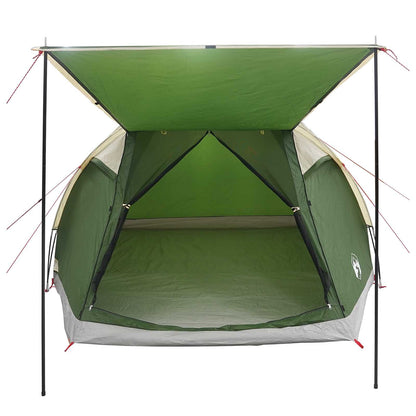 Cabin Tent with Roof Green 4-Person Polyester and Steel