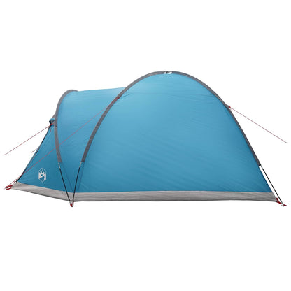 Cabin Tent with Roof Blue 4-Person Polyester and Steel