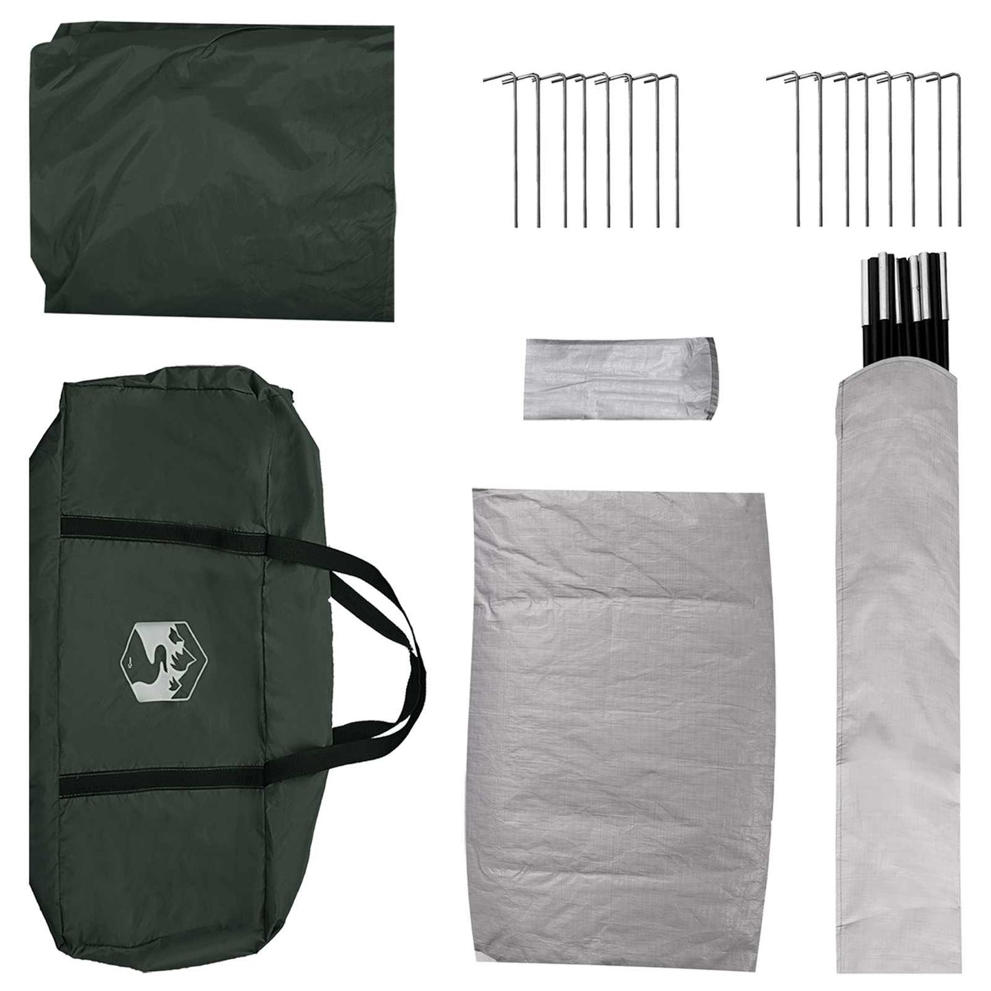 Cabin Tent with Roof Army green 4-Person Polyester and Steel