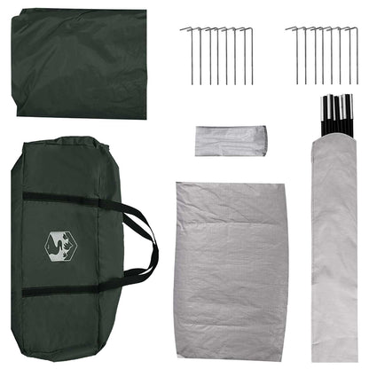 Cabin Tent with Roof Army green 4-Person Polyester and Steel