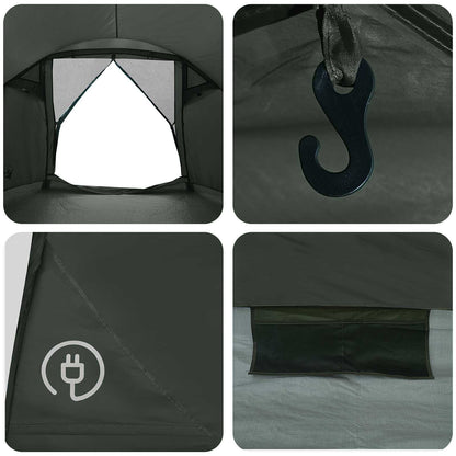 Cabin Tent with Roof Army green 4-Person Polyester and Steel