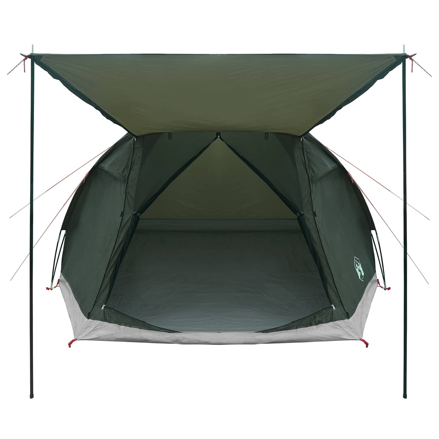 Cabin Tent with Roof Army green 4-Person Polyester and Steel