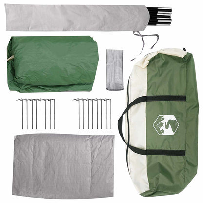 Cabin Tent with Roof Green 6-Person Polyester and Steel