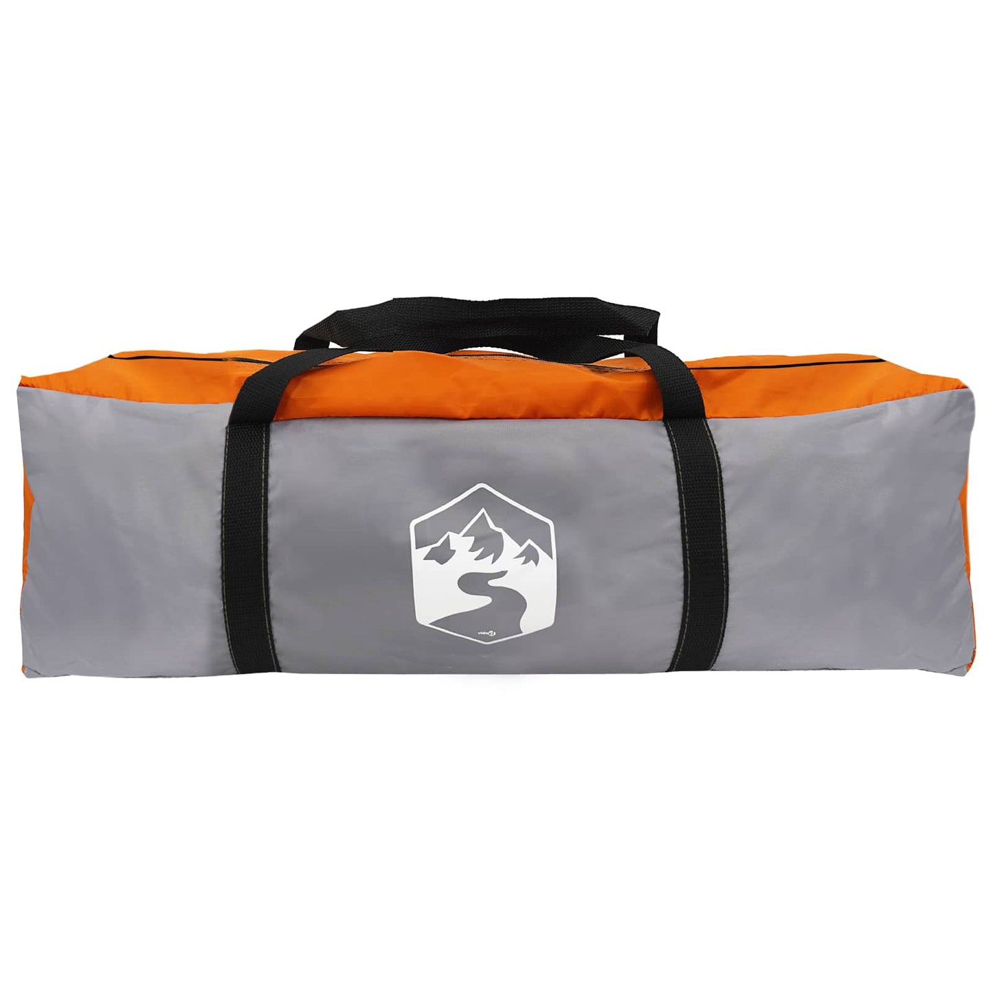 Cabin Tent Grey and Orange 6-Person Polyester and Steel