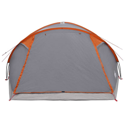 Cabin Tent Grey and Orange 8-Person Polyester and Steel
