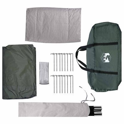 Cabin Tent with Roof Army green 8-Person Polyester and Steel