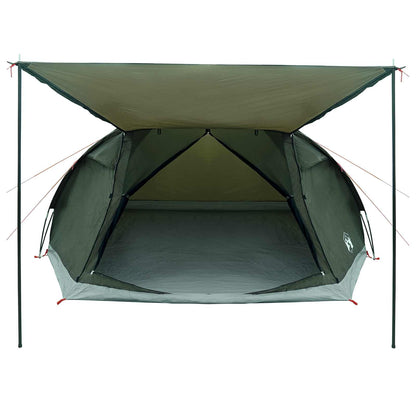 Cabin Tent with Roof Army green 8-Person Polyester and Steel