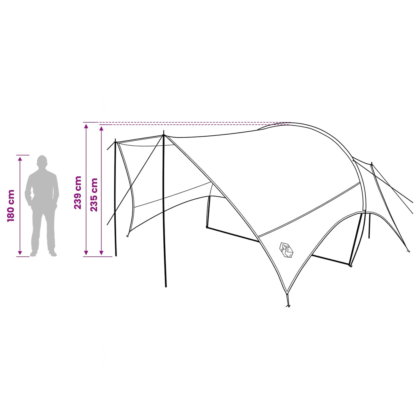 Camping Tarp Water-resistant Army Green 550 x 400 x 230 cm