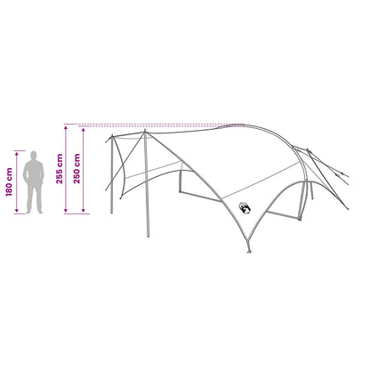 Camping Tarp Water-resistant Grey and Orange 695 x 580 x 200 cm