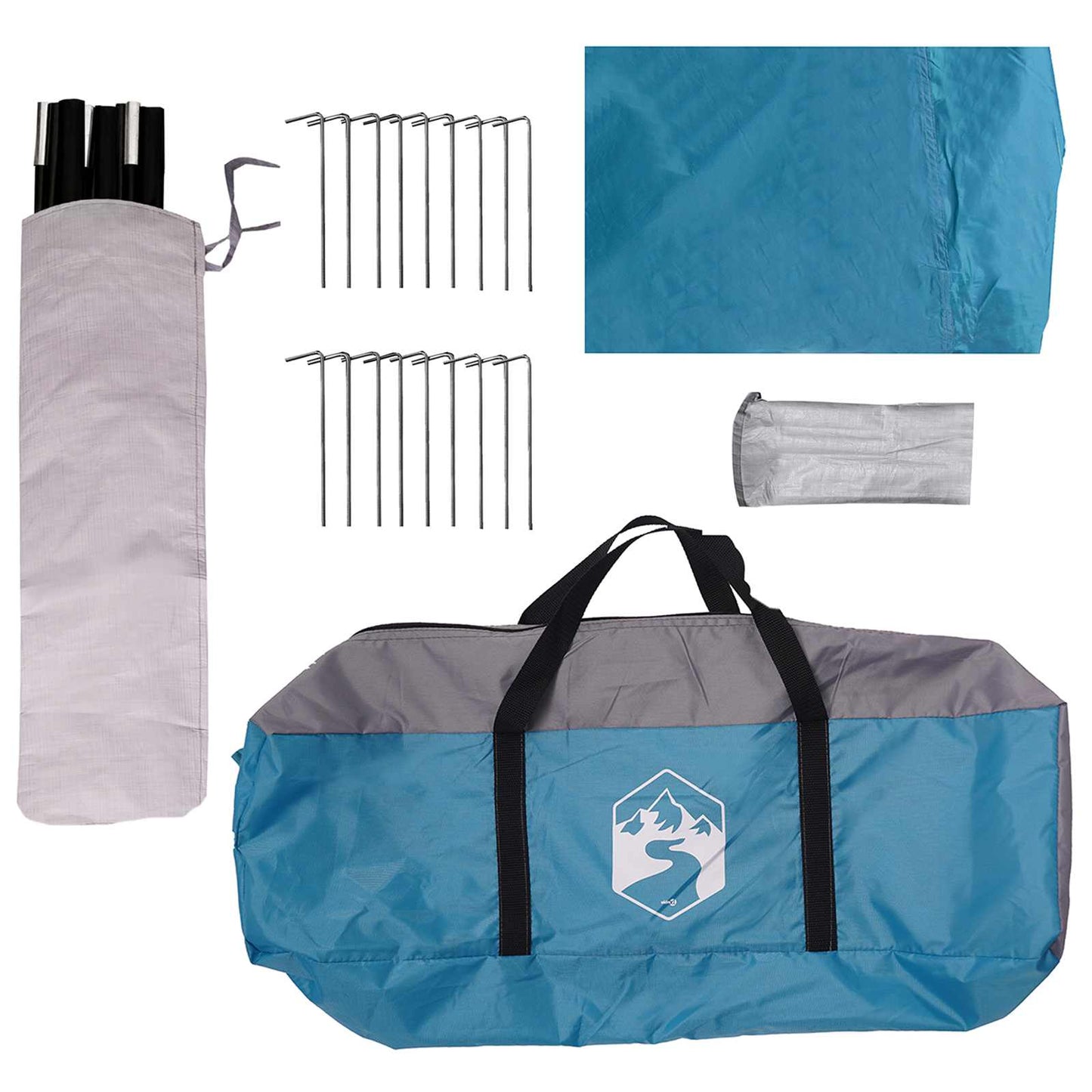 Family Tent Blue 450 x 400 x 265 cm Polyester and Steel