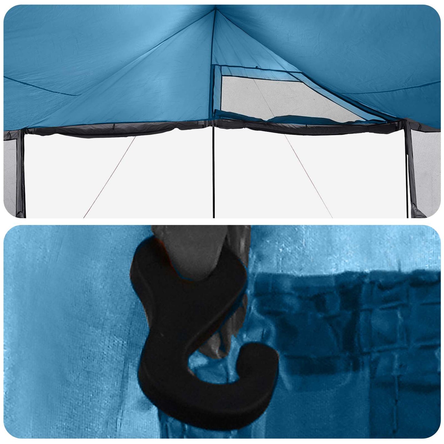 Family Tent Blue 450 x 400 x 265 cm Polyester and Steel